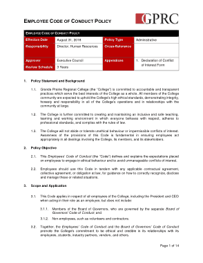 Free Download PDF Books, Employee Code Of Conduct Policy Sample Template