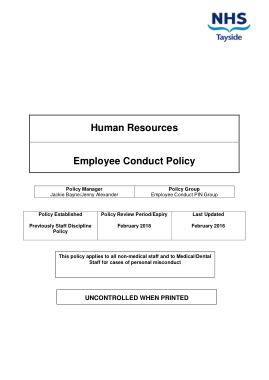 Human Resources Employee Conduct Policy Template