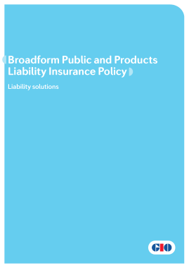 Free Download PDF Books, Broadform Public and Products Liability Insurance Policy Template