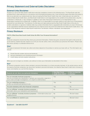 Sample Privacy Statement and External Links Disclaimer Template