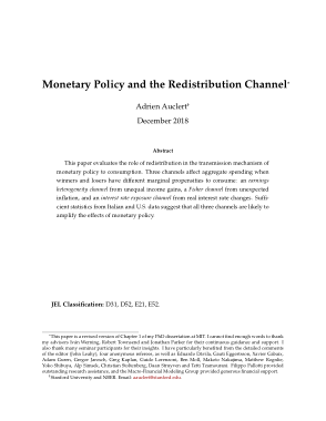 Monetary Policy and the Redistribution Channel Template