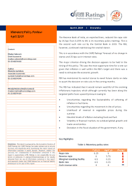 Monetary Policy Review Template