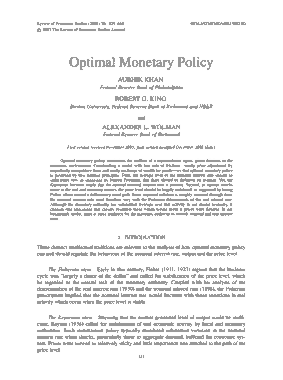 Optimal Monetary Policy Template