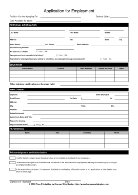 RaysPizza Employment Application Template