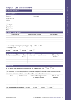 Blank Job Application for Student Template