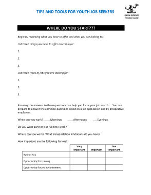 Job Application Form Sample For Youth Job Seekers Template
