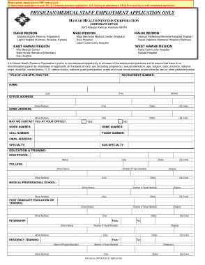 Medical Job Application Form Template