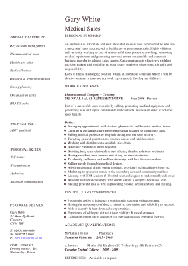 Resume for Medical Job Application Template