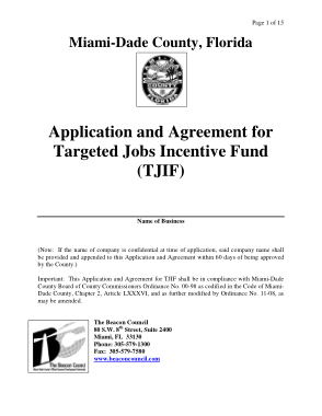 Target Job Incentive Fund Application form Template