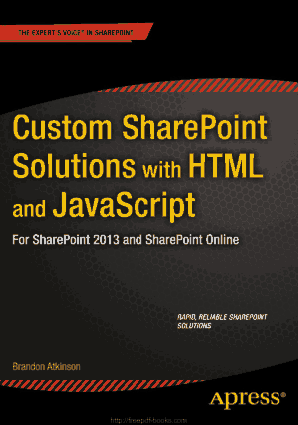 Free Download PDF Books, Free Book Custom SharePoint Solutions with HTML and JavaScript