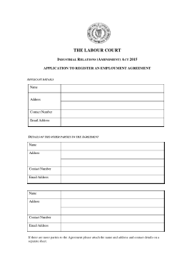Employment Agreement Application Form Template