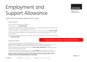 Employment and Support Allowance Application Form Template