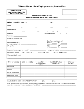 Employment Application Form With Waiver Template