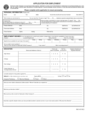 Generic Application for Employment Template