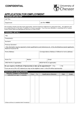 Printable Confidential Application for Employment Template