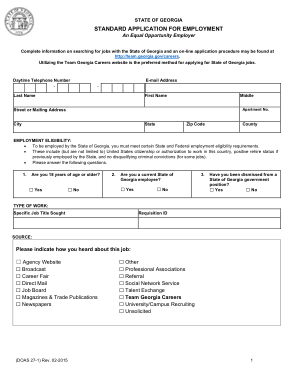 Standard Employment Application Form Template