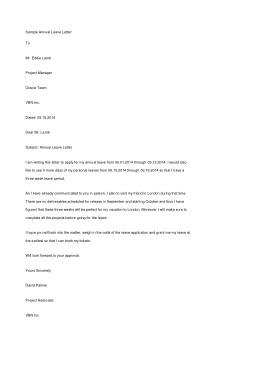 Free Download PDF Books, Annual Leave Letter Template