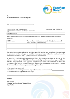 Free Download PDF Books, Attendance and Vacation Leave Letter Template
