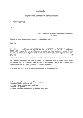 Expression of Interest Letter Template