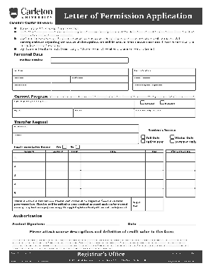Letter of Permission Application Template