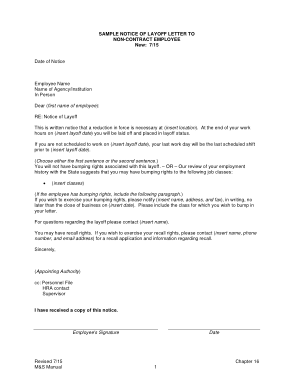 Notice of Layoff Letter Template