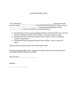 Personal Authorization Letter Template
