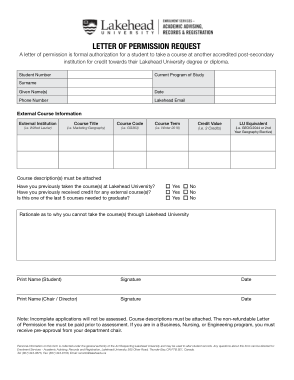 Request Letter of Permission Template