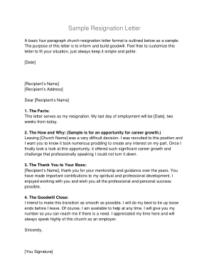 Church Trustee Resignation Letter Template