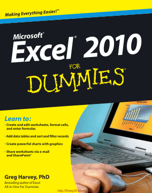 Free Download PDF Books, Excel 2010 For Dummies