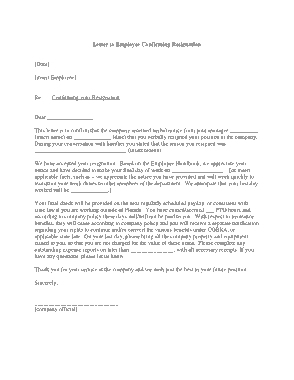 Response to Employee Resignation Letter Template