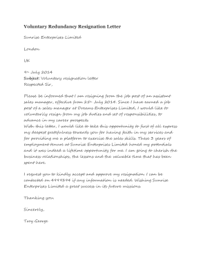 Voluntary Resignation Letter Template