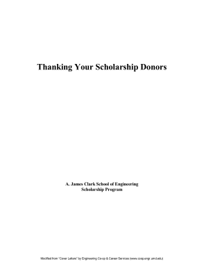 Donation Scholarship Thank You Letter Template