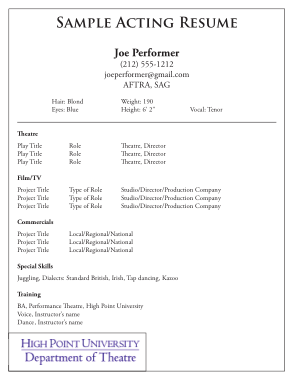 Acting Resume Template