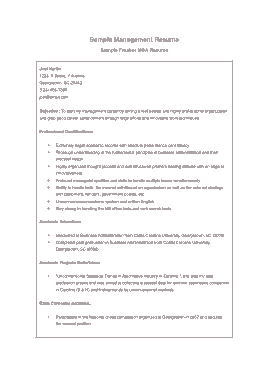 MBA Resume Template