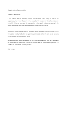 Graduate School Character Letter of Recommendation Template