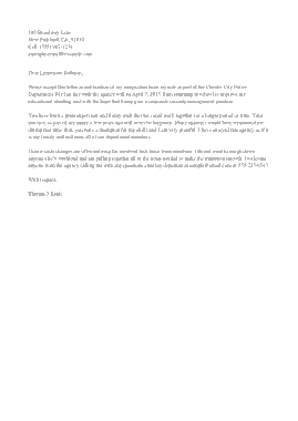 Police Officer Resignation Notice Letter Template