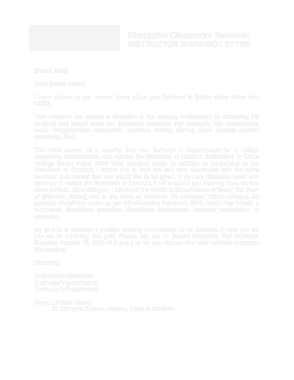 Free Download PDF Books, College Student Warning Letter Template