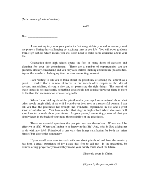 High School Student Letter Template