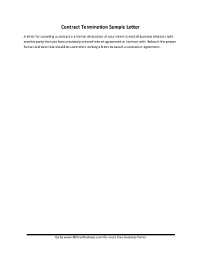 Free Download PDF Books, Contract Termination Letter Notice Template