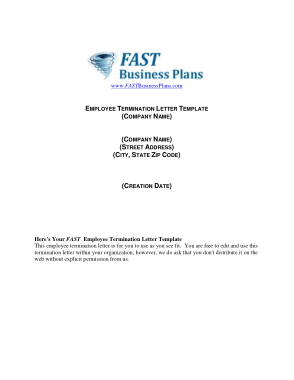Free Download PDF Books, Employee Termination Letter Template