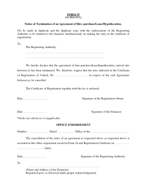 Lease Termination Notice Form Template