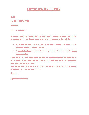 Manager Termination LEtter Sample Template