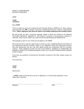 Termination Letter Sample Template