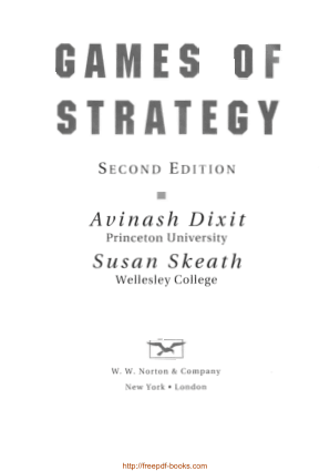 Games of Strategy 2nd Edition