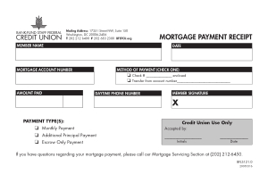 Monthly Mortage Payment Receipt Form Template