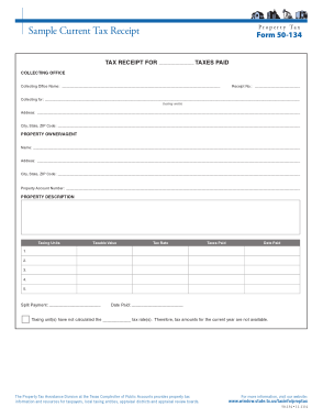 Sample Current Tax Payment Receipt Form Template