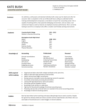 Accountant Assistant Resume Template