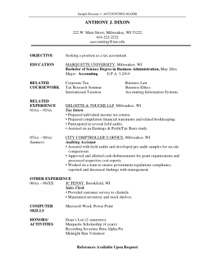 Assistant Accountant Resume PDF Template