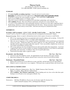 Staff Accountant Resume PDF Template