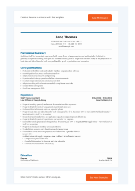 Staff Tax Accountant Resume Template